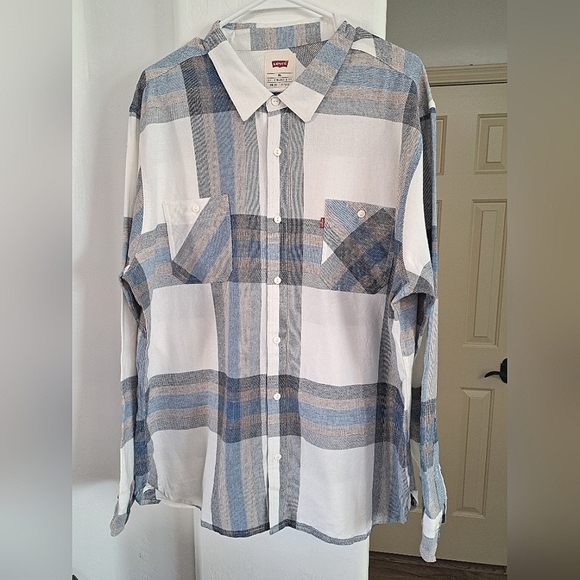 Levi's Men's Blue Plaid Shirt Size XXL NWOT - Picture 5 of 10